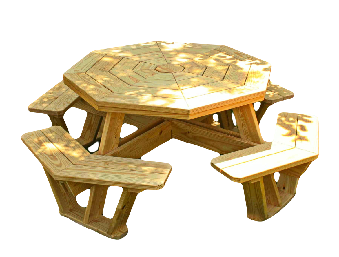 Octagon Picnic Table with Bench Seats