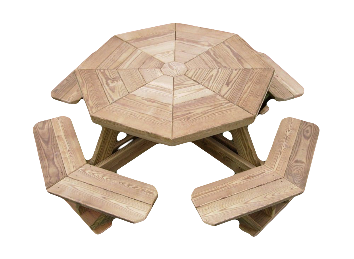 Octagon Picnic Table with Bench Seats